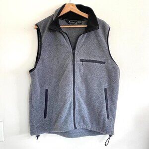 EDDIE BAUER GREY BLACK SWEATER VEST OUTDOOR MENS SIZE LARGE
